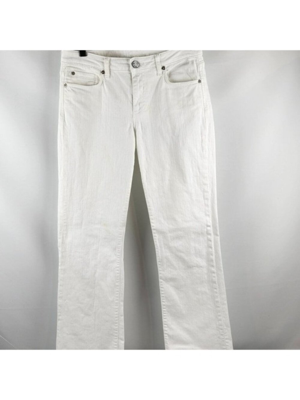Kut From The Kloth Jeans Womens 10 Mid Rise Boot Cut White Denim Altered Hem
